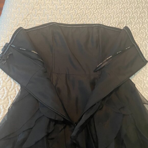 NWT! Rachel Zoe Strapless 100% Silk Black Ruffle Dress (Size 8) - Picture 16 of 16